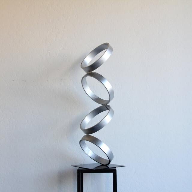 Mid Century Modern Metal Sculpture Art Abstract Simple Contemporary Decor Modernist By Petrykowski Artworks - image 1