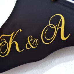 Wedding Couple With Custom Initials - Wall Clock - thumbnail 2