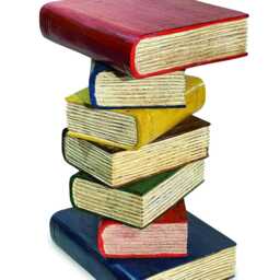Coloured Bookstack Table Small, Bright Hand-Painted Book Pile Side 39cm - thumbnail 3