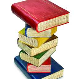 Coloured Bookstack Table Small, Bright Hand-Painted Book Pile Side 39cm - thumbnail 4