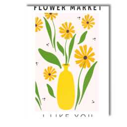 Yellow Daisy Bouquet in Bright Vase Scandinavian Floral Canvas Wall Art Print Decor Picture Ready To Hang - thumbnail 1