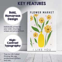 Yellow Daisy Bouquet in Bright Vase Scandinavian Floral Canvas Wall Art Print Decor Picture Ready To Hang - thumbnail 2