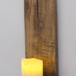 Gothic Style Wall Sconce Led Candle Holder With Carved Cross/Crucifix Decoration Various Sizes - thumbnail 3