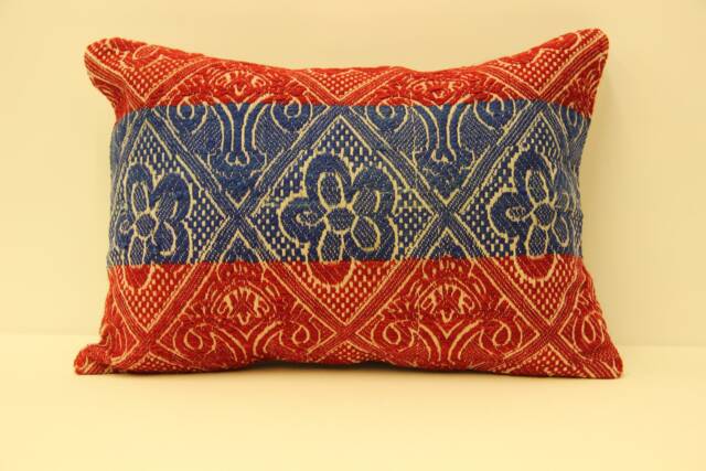 Handmade Wool Kilim Lumbar Pillow Cover, 14x20 Boho Turkish Cushion - image 1