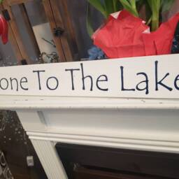 Gone To The Lake Sign Distressed Wood Wall Hanging Rustic Decor House Nautical Decoration Lakehouse - thumbnail 2