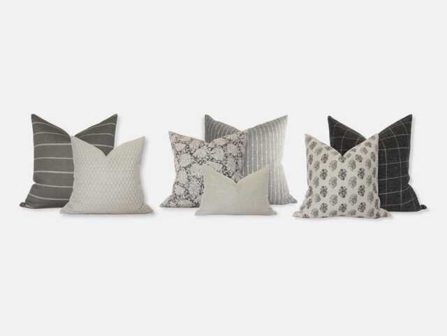 Sectional Sofa Pillow Covers, Neutral Combinations, Set For Sectional, Brown Cream Pillows, Couch Cushions -- Petria - image 1