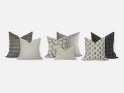Sectional Sofa Pillow Covers, Neutral Combinations, Set For Sectional, Brown Cream Pillows, Couch Cushions -- Petria