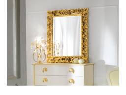 Large Classic Baroque Mirror Antique Gold Leaf - Made in Italy Louis Style Italian Golden Mirror Victorian Style Item #8052_G - thumbnail 1