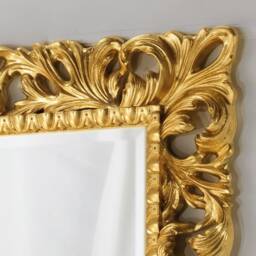 Large Classic Baroque Mirror Antique Gold Leaf - Made in Italy Louis Style Italian Golden Mirror Victorian Style Item #8052_G - thumbnail 2