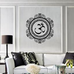 Wall Vinyl Decal Mandala Om Symbol Of Universe Cosmos Yoga Religious Spiritual Modern Home Decor - #1258Di - thumbnail 2