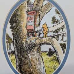 Winnie The Pooh Print - Original Book Page Vintage Illustration Eeyore's Tail Scene Double Mounted With Coloured Bevel Child Gift - thumbnail 3