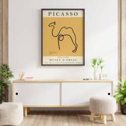 Picasso Exhibition Poster, Sandy Camel, Vintage Art Print, Minimalist Line Illustration Drawing, Bedroom Art, Ideal Gift - thumbnail 3