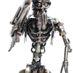 District 9 Scrap Metal Sculpture, Handmade Recycled Steel Art, Unique Valentine Gift For Him - thumbnail 4
