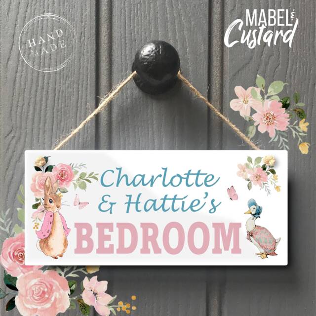 Personalised Bedroom Door Sign - Room Name Girls Pink - image 1