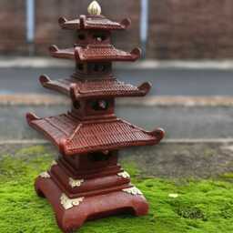 Traditional Asian Pagoda Sculpture Concrete Lantern Statue Stone Zen Art Decor Outdoor Oriental Figurine Cement Meditation Ornament Yard