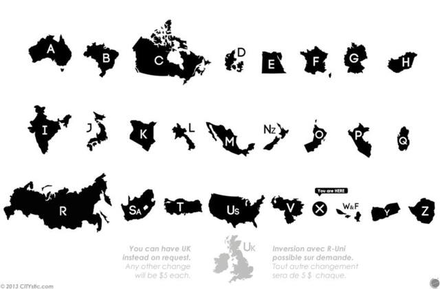 Alphabet World Map Wall Decal Country Names, Educational Decor - image 1
