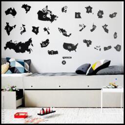 Alphabet World Map Wall Decal Country Names, Educational Decor - thumbnail 2