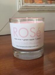 Rose' 8 Oz. Tumbler Rose Wine Green Apple Peach Hamptons Handpoured Limited Edition 100% Soy Candle Hand Poured - thumbnail 1
