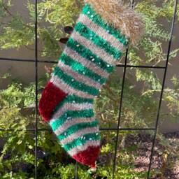 Metallic Green Striped Christmas Stocking By Jinglebellsocks - thumbnail 4