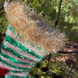 Metallic Green Striped Christmas Stocking By Jinglebellsocks - thumbnail 3