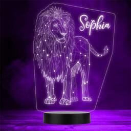 3D Style Geometric Lion Personalised Gift Colour Changing Led Lamp Night Light