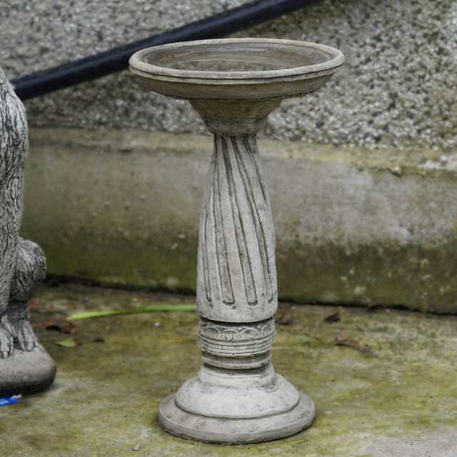 Barley Twist Bird Bath Feeder Stone Statue - Outdoor Garden Ornament Decoration Large Birdbath British Sculpture - image 1