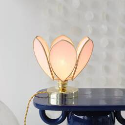 Flower Table Lamp - Blush & Gold - thumbnail 3
