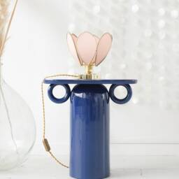 Flower Table Lamp - Blush & Gold - thumbnail 2