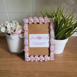 Colourful Wooden Dinosaur Button Photo Frame 4 X 6 Inches - thumbnail 3