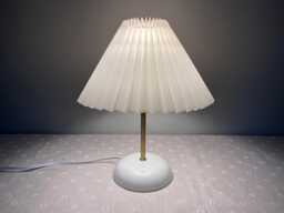 Handmade Ceramic Table Lamp With Pleated Shade - 16 Colors - thumbnail 1