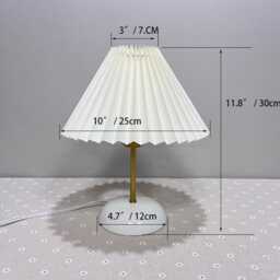 Handmade Ceramic Table Lamp With Pleated Shade - 16 Colors - thumbnail 2