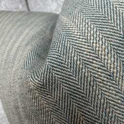 Blue Grey Herringbone Cushion Cover, Decorative Pillow Sofa Case , Design, Designer Fabric Countryside Home - thumbnail 2