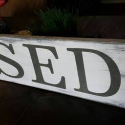 Blessed Sign Horizontal Wall Hanging Rustic Distressed Large Wood Primitive Religious Decoration Farmhouse Decor Housewarming Gift - thumbnail 3