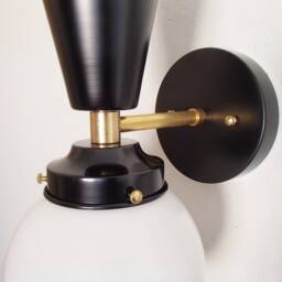 Modern Wall Sconce - Glass Globe Twin Shade Hallway Lighting Entryway Living Room Contemporary Ul Listed - thumbnail 3