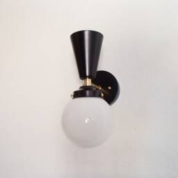 Modern Wall Sconce - Glass Globe Twin Shade Hallway Lighting Entryway Living Room Contemporary Ul Listed - thumbnail 2