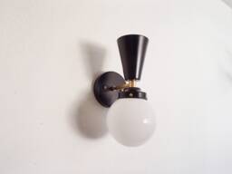 Modern Wall Sconce - Glass Globe Twin Shade Hallway Lighting Entryway Living Room Contemporary Ul Listed