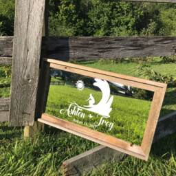Custom Personalized Barnwood Farm Mirror, Large Bar Engraved Barn Wood Mirror, 12x24 - thumbnail 3