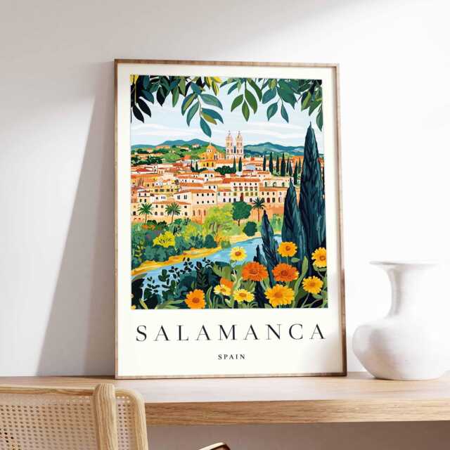 Salamanca Spain Travel Poster City Wall Art - image 1