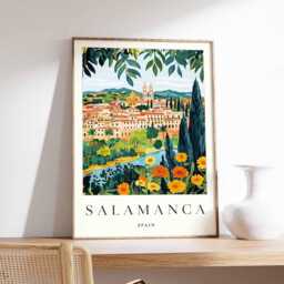 Salamanca Spain Travel Poster City Wall Art - thumbnail 1