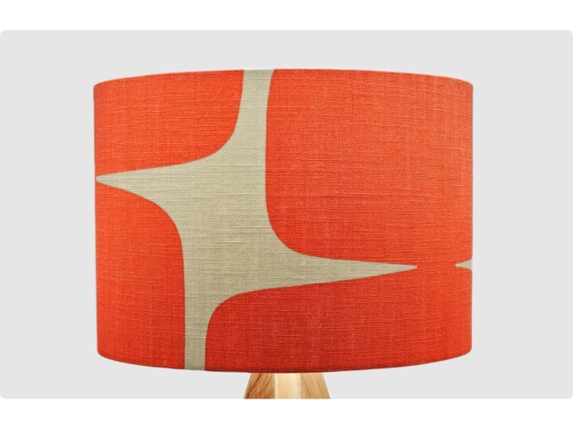 Retro Orange Cream Lampshade, Table Floor Lamp/Ceiling Pendant, Small Medium Large, 20cm 25cm 30cm 35cm 40cm, UK Fabric Light Shade - image 1