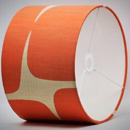 Retro Orange Cream Lampshade, Table Floor Lamp/Ceiling Pendant, Small Medium Large, 20cm 25cm 30cm 35cm 40cm, UK Fabric Light Shade - thumbnail 3