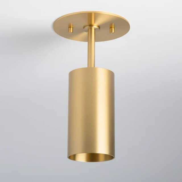 Modern Brass Flush Mount Ceiling Light - Minimalist Cylinder Downlight Mid Century Semi Fixture Kitchen Hallway Bedroom Lighting - image 1