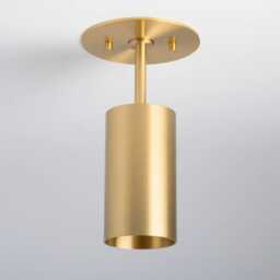 Modern Brass Flush Mount Ceiling Light - Minimalist Cylinder Downlight Mid Century Semi Fixture Kitchen Hallway Bedroom Lighting - thumbnail 2