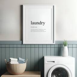 Laundry Definition Print - Utility Room Wall Art Kitchen Accessory Dictionary Home D??cor Monochrome Typography Poster Unframed - thumbnail 2