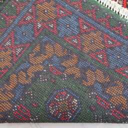 9 Ft Runner Rug, Green Red Natural Veg Dyes Afghan Handmade Wool Tribal Carpet, Turkmen Bukhara Hallway Runner, Kitchen - thumbnail 4
