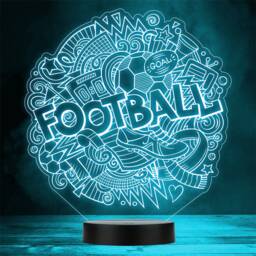 Doodle Football Icons Personalised Gift Colour Change Led Night Light