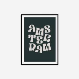 Amsterdam Typography Print - Eclectic Print, Colourful Retro Wall Art, Living Room Bedroom A5 A4 A3 Art - thumbnail 3