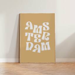 Amsterdam Typography Print - Eclectic Print, Colourful Retro Wall Art, Living Room Bedroom A5 A4 A3 Art - thumbnail 1