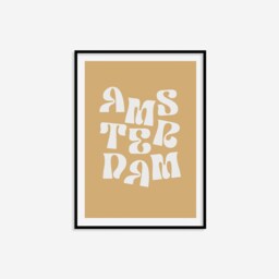 Amsterdam Typography Print - Eclectic Print, Colourful Retro Wall Art, Living Room Bedroom A5 A4 A3 Art - thumbnail 2