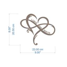 Custom Infinity Heart Sign, Personalized Names & Date, Wooden Wall Decor, Gift For Couples - thumbnail 2